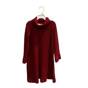 Red turtleneck dress